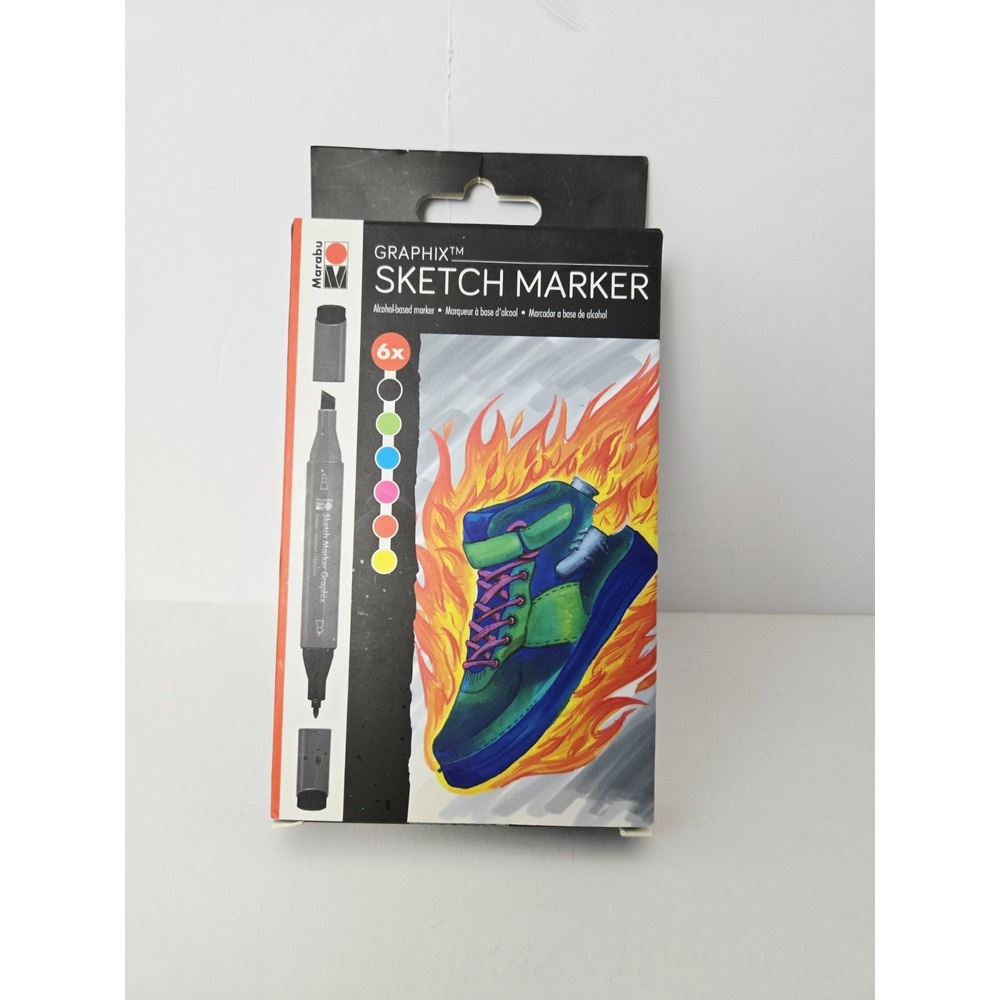 Graphix Marabu Sketch Markers set of 6 NEW